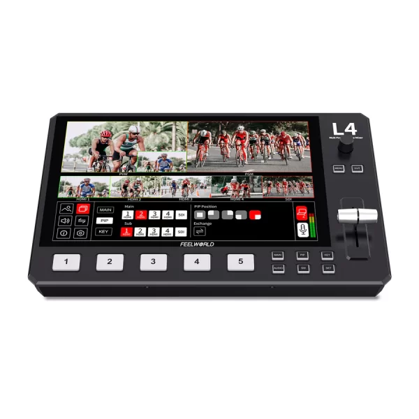 FEELWORLD L4 Multi-camera Video Mixer Switcher 10.1"Touch Screen USB3.0 Fast Streaming