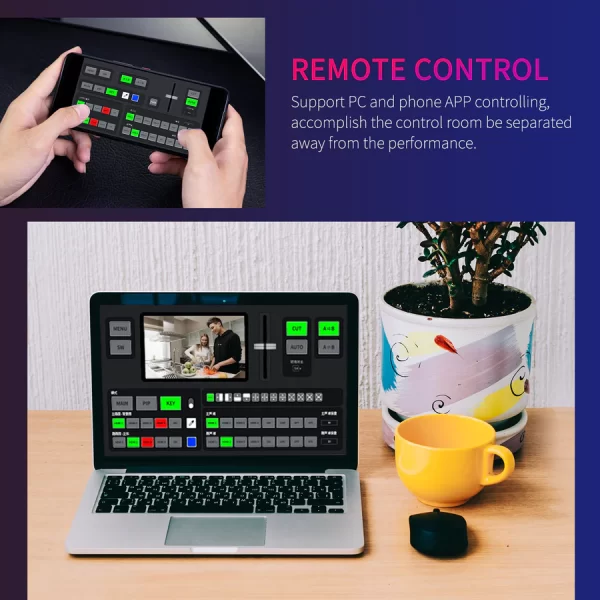 FEELWORLD L4 Multi-camera Video Mixer Switcher 10.1"Touch Screen USB3.0 Fast Streaming