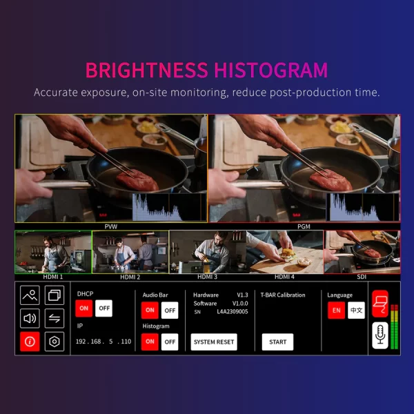 FEELWORLD L4 Multi-camera Video Mixer Switcher 10.1"Touch Screen USB3.0 Fast Streaming