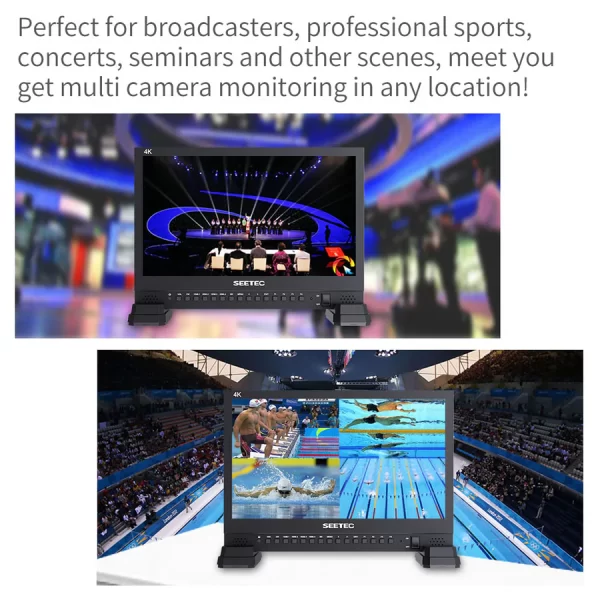 SEETEC 4K156-9HSD 15.6 Inch 4K 3840x2160 Director Broadcast Monitor SDI 4 HDMI Input Quad Display