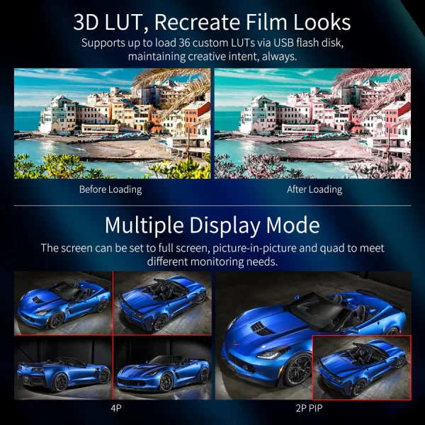 SEETEC ATEM156S 15.6 Inch 1920x1080 Production Broadcast Monitor LUT Waveform HDMI 4 SDI In Out