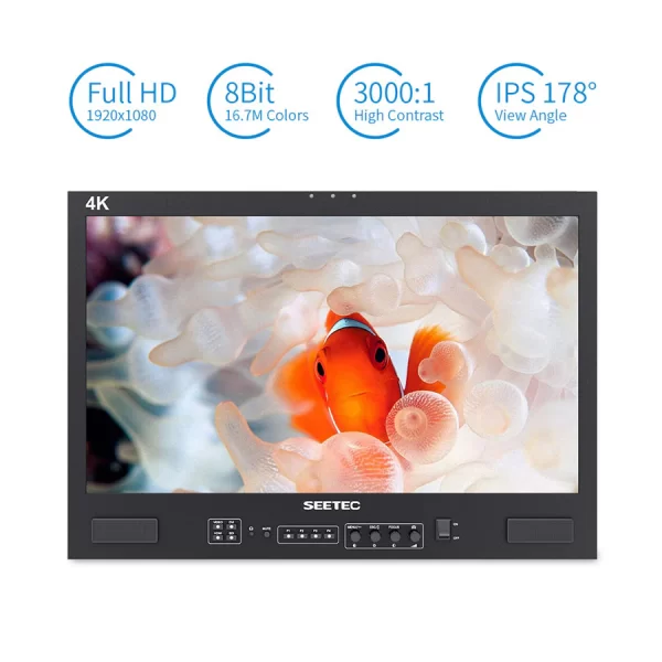 SEETEC FS215-S4K 17.3 Inch 1920x1080 Broadcast Director Monitor UMD Text Tally Display SDI HDMI