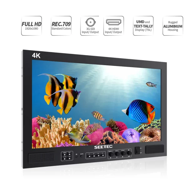 SEETEC FS173-S4K 17.3 Inch 1920x1080 Broadcast Director Monitor UMD Text Tally Display SDI HDMI