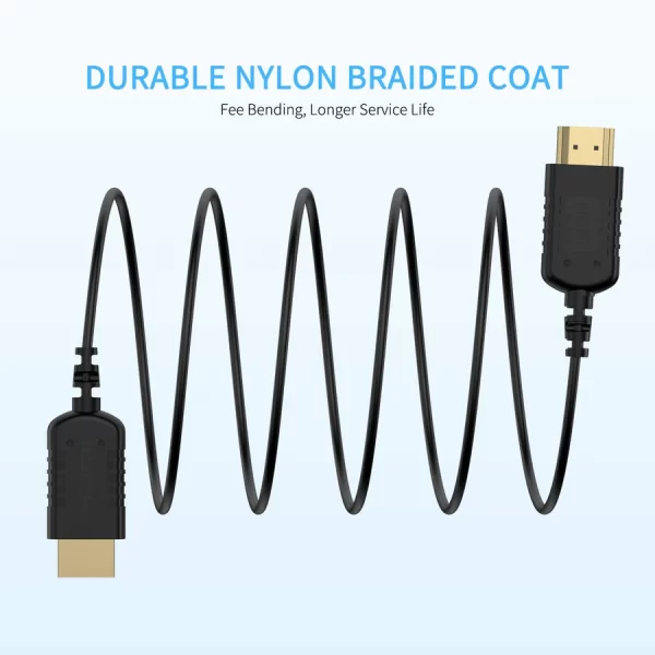 4_660aaf01-8224-4fb6-86a0-bd3b21cf5b21 FEELWORLD Ultra Thin 4K HDMI Cable 100cm 2.5mm Slim HDMI 2.0 Cable, Support High Speed 4K@60Hz 2160p 1080p 18gbps 3D HDR for Camera, Camcorder