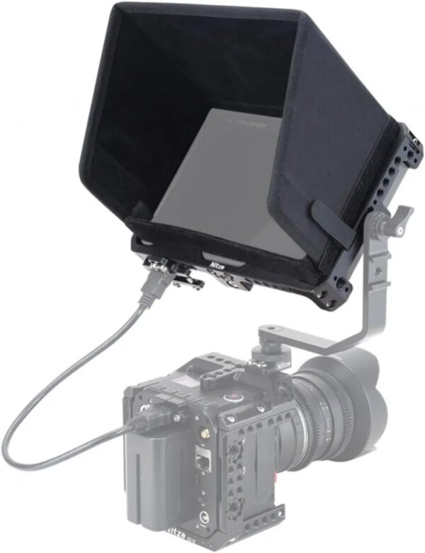 Nitze Cage for Feelworld LUT7S/LUT7 PRO/LUT7S PRO 7"" with PE21 HDMI Cable Clamp LS7-A Sunhood, black