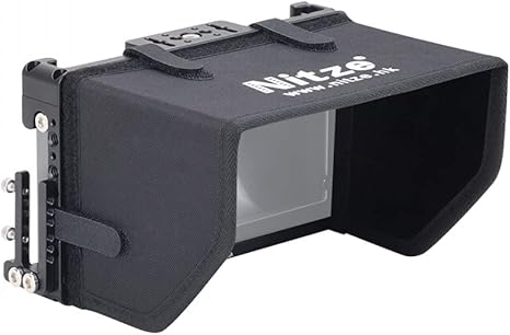 Nitze 5.5” Monitor cage w Sunhood HDMI Cable Clamp Compatible with TV Logic F-5A 5.5inch IPS on-Camera Monitor