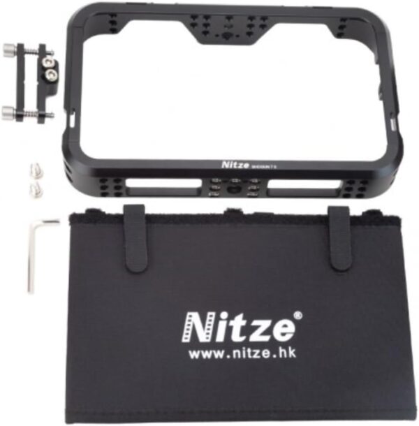 Nitze Monitor Cage for Atomos Shogun 7" Monitor with PE14 HDMI Cable Clamp and Sunhood