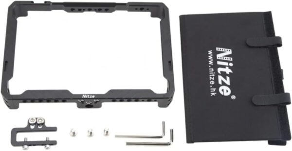 Nitze Cage for Feelworld LUT7S/LUT7 PRO/LUT7S PRO 7"" with PE21 HDMI Cable Clamp LS7-A Sunhood, black