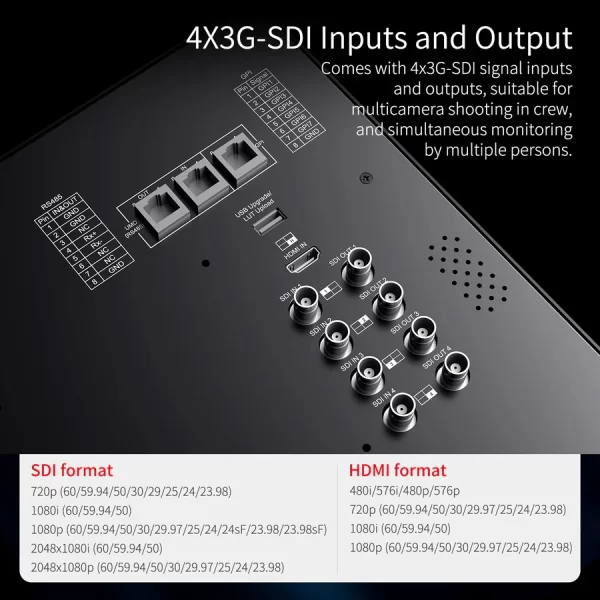 SEETEC ATEM156S 15.6 Inch 1920x1080 Production Broadcast Monitor LUT Waveform HDMI 4 SDI In Out