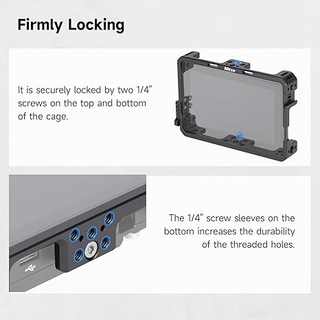 Nitze Cage for PortKeys BM5/BM5 III/BM5 III WR - 5.5" Monitor with Sunhood & HDMI Cable Clamp - JTP2-BM5