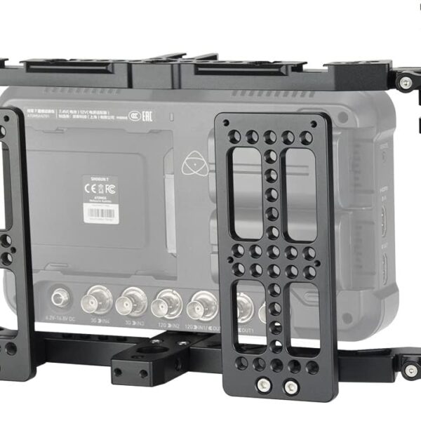 Nitze Universal Director’s Monitor Cage with Two Cheese Plates, Carbon Fiber Handles and Rods for Any Monitor up to 10" - JSQ-003