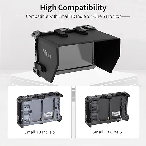 Nitze Cage Kit for SmallHD Indie 5 / Cine 5 Monitor with PU Sunhood - JT-S03B