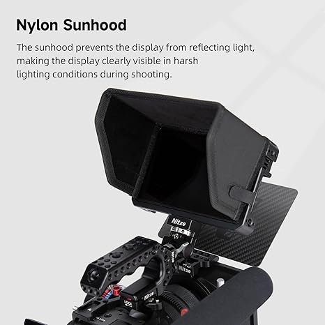Nitze Cage for PortKeys BM5/BM5 III/BM5 III WR - 5.5" Monitor with Sunhood & HDMI Cable Clamp - JTP2-BM5