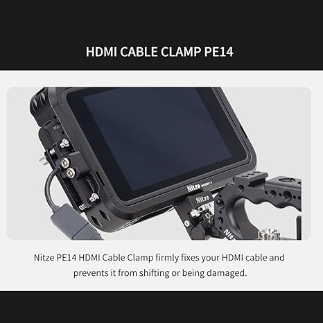 Nitze Monitor Cage for Atomos Shogun 7" Monitor with PE14 HDMI Cable Clamp and Sunhood