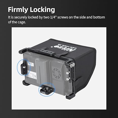 Nitze Cage for Feelworld LUT6/ LUT6S/ LUT6E Monitor with Sunhood, HDMI Cable Clamp and Built-in NATO Rail - JTP2-LUT6S