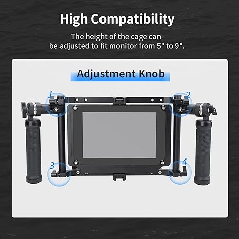Nitze Director's Cage with Adjustable Handles for up to 9 Inch LCD Monitor - Universal JSQ-002