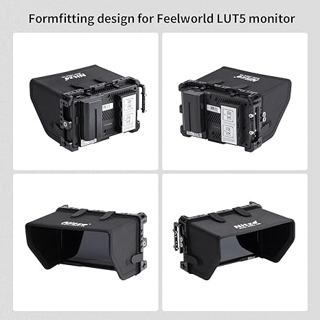71EB9UVah5L._AC_SX466_ Nitze Cage for Feelworld LUT5 5.5" Monitor, with HDMI Cable Clamp and Sunhood - JT-F02B