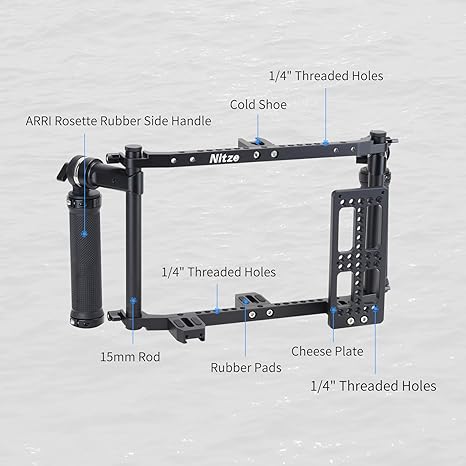 Nitze Director's Cage with Adjustable Handles for up to 9 Inch LCD Monitor - Universal JSQ-002