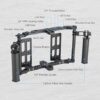 Nitze Universal Director’s Monitor Cage with Two Cheese Plates, Carbon Fiber Handles and Rods for Any Monitor up to 10" - JSQ-003