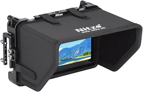 Nitze Cage for PortKeys LH5P / LH5P II 5.5" Monitor with Sunhood and HDMI Cable Clamp - JT-I01B