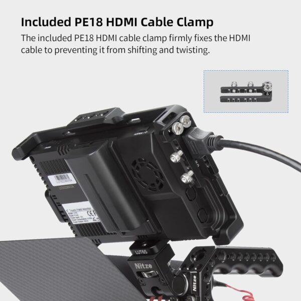 Nitze Cage for Feelworld LUT6/ LUT6S/ LUT6E Monitor with Sunhood, HDMI Cable Clamp and Built-in NATO Rail - JTP2-LUT6S