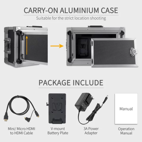 SEETEC ATEM156-CO 15.6 Inch Live Streaming Broadcast Director Monitor Carry-on with 4 HDMI Input Output