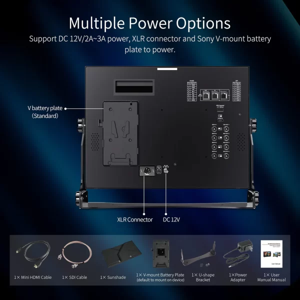 SEETEC ATEM156S 15.6 Inch 1920x1080 Production Broadcast Monitor LUT Waveform HDMI 4 SDI In Out
