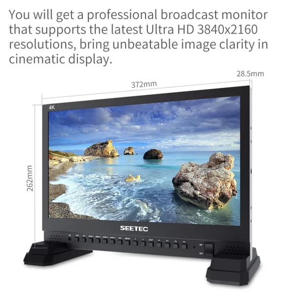 SEETEC 4K156-9HSD 15.6 Inch 4K 3840x2160 Director Broadcast Monitor SDI 4 HDMI Input Quad Display