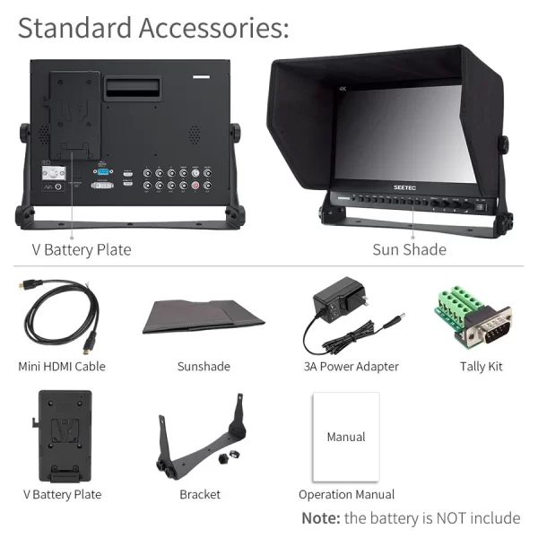SEETEC P133-9HSD 13.3 Inch 1920x1080 Broadcast Director Monitor with SDI 4K HDMI