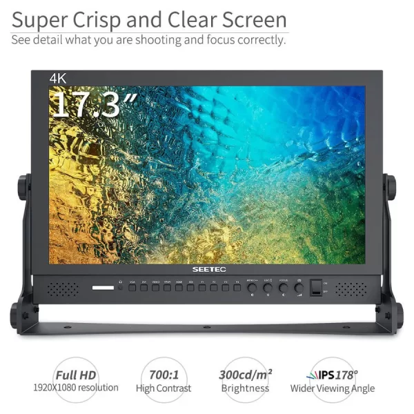 SEETEC P173-9HSD 17.3 Inch 1920x1080 Broadcast Director Monitor with SDI 4K HDMI
