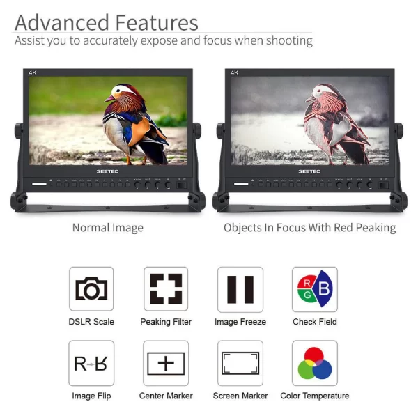SEETEC P133-9HSD 13.3 Inch 1920x1080 Broadcast Director Monitor with SDI 4K HDMI