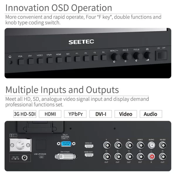 SEETEC P133-9HSD 13.3 Inch 1920x1080 Broadcast Director Monitor with SDI 4K HDMI