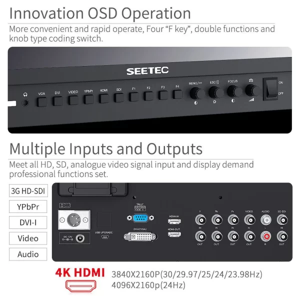 SEETEC P173-9HSD 17.3 Inch 1920x1080 Broadcast Director Monitor with SDI 4K HDMI